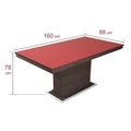 Kép 2/2 - FLÓRA PLUSZ asztal 160(+40)cm - Rusztik Fehér (Erezett Fehér) / Magasfényű Latte