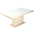 Kép 1/3 - FLÓRA PLUSZ asztal 160(+40)cm - Sonoma Tölgy / Magasfényű Fehér