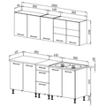 Kép 3/5 - ANIKÓ 200 cm konyhabútor 1M+CS.Mosogató / Trüffel + Carrara Bézs márvány munkalap