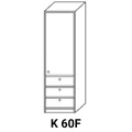 Kép 1/8 - LAURA K60F zárt ajtós fiókos kamra elem, jobbos