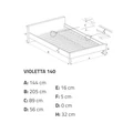 Kép 2/3 - VIOLETTA ágykeret ágyráccsal 140x200 cm - Antik Cseresznye / Fekete