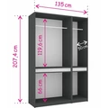 Kép 2/2 - BOSS 135 cm nyílóajtós gardrób 1 TÜKÖRREL - Artisan Tölgy / Artisan Tölgy