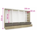 Kép 6/6 - CÉZÁR 318 cm tolóajtós gardrób - VÁLASZTHATÓ SZÍNBEN
