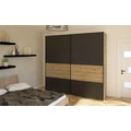 Kép 2/4 - FŐNIX 254 cm tolóajtós gardrób - Artisan Tölgy / Nero / Fekete profil "B"