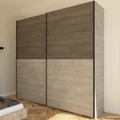 Kép 1/4 - FŐNIX 254 cm tolóajtós gardrób - Katthult / Sötét Katthult / Fekete profil