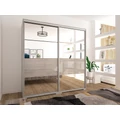 Kép 3/3 - MIRROR 180 cm tükrös tolóajtós gardrób - Katthult / Magasfényű Katthult betét