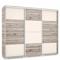 Kép 1/2 - NÍLUS 239 cm magasfényű gardrób - San Remo / Magasfényű Beige üveg