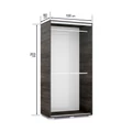 Kép 2/7 - Tolóajtós Gardrób Sarokelem 4db polccal 100 cm  - Sonoma Tölgy
