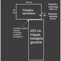 Kép 3/7 - Tolóajtós Gardrób Sarokelem 4db polccal 100 cm  - Sonoma Tölgy