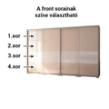 Kép 2/4 - BOND 318 cm magasfényű gardrób - VÁLASZTHATÓ SZÍNEKBEN