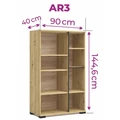 Kép 3/5 - ARIANA 90-es üveges komód elem - Artisan Tölgy / Magasfényű Fehér (AR3)