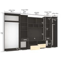 Kép 4/4 - BASEL nappali szekrénysor 355 cm LED világítással - Nero / Bianco