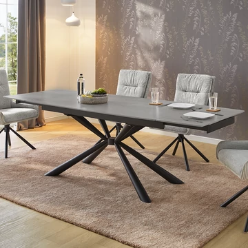 FARGO asztal 160(+80)cm - Szürke KERÁMIA