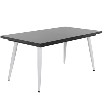 ALASKA asztal 160(+40)cm - Magasfényű Antracit / Fehér