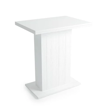 KIRA asztal 70x50(+50) cm - Rusztik Fehér (Erezett Fehér)