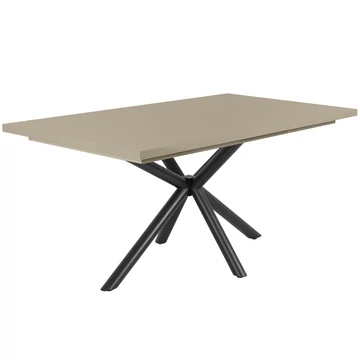 SUZY asztal 160(+40)cm - Magasfényű Cappuccino / Fekete