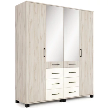 NEPAL 180 cm nyílóajtós gardrób - Justus Tölgy / Magasfényű Beige