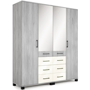 NEPAL 180 cm nyílóajtós gardrób - Katthult / Magasfényű Beige