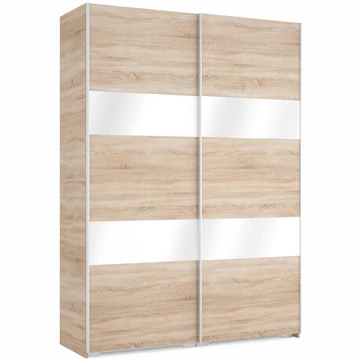 FŐNIX 174 cm magasfényű gardrób - Sonoma Tölgy / MF.Fehér