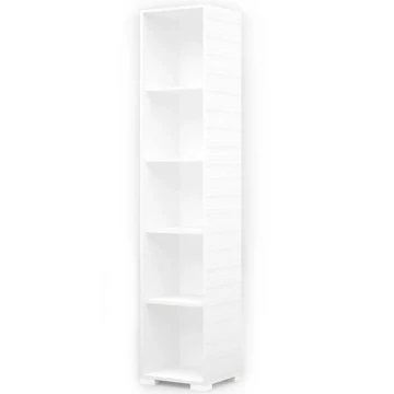 POLLY könyvespolc 42 cm - Rusztik Fehér (Erezett Fehér) / Fehér láb