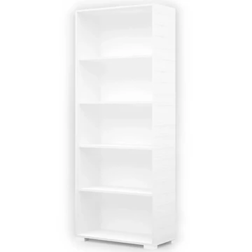 POLLY könyvespolc 80 cm - Rusztik Fehér (Erezett Fehér) / Fehér láb