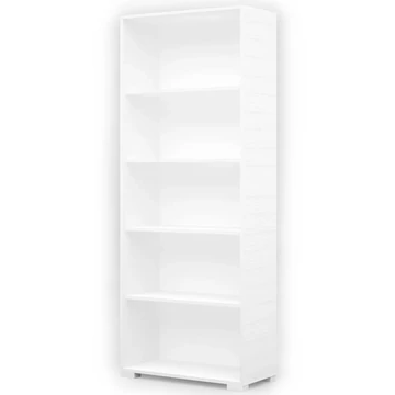 POLLY könyvespolc 80 cm - Rusztik Fehér (Erezett Fehér) / Szürke láb