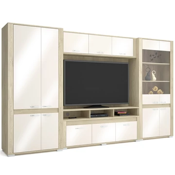 CORTINA nappali szekrénysor 345 cm - Cotta Cremona / Magasfényű Beige