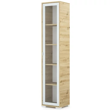 POLLY vitrines polcos elem 42 cm JOBBOS - Artisan Tölgy / Szürke