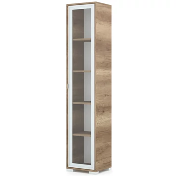 POLLY vitrines polcos elem 42 cm JOBBOS - Canyon Tölgy / Szürke