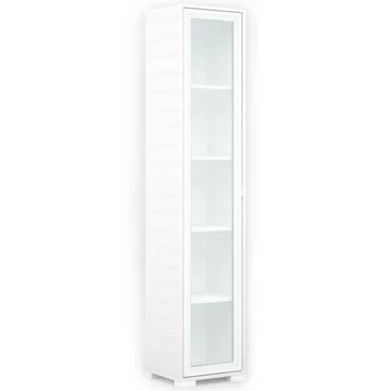 POLLY vitrines polcos elem 42 cm BALOS - Rusztik Fehér (Erezett Fehér) / Fehér