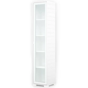 POLLY vitrines polcos elem 42 cm JOBBOS - Rusztik Fehér (Erezett Fehér) / Fehér