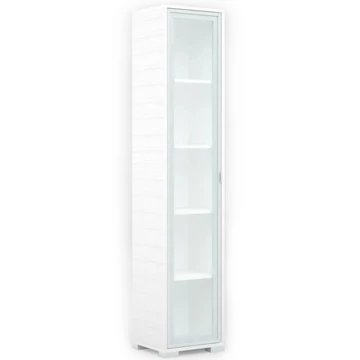 POLLY vitrines polcos elem 42 cm BALOS - Rusztik Fehér (Erezett Fehér) / Szürke