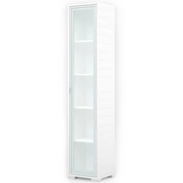 POLLY vitrines polcos elem 42 cm JOBBOS - Rusztik Fehér (Erezett Fehér) / Szürke