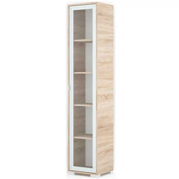 POLLY vitrines polcos elem 42 cm JOBBOS - Sonoma Tölgy / Szürke