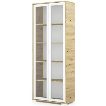 POLLY vitrines polcos elem 80 cm - Artisan Tölgy / Fehér