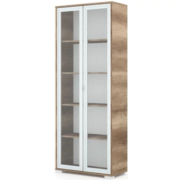 POLLY vitrines polcos elem 80 cm - Canyon Tölgy / Szürke
