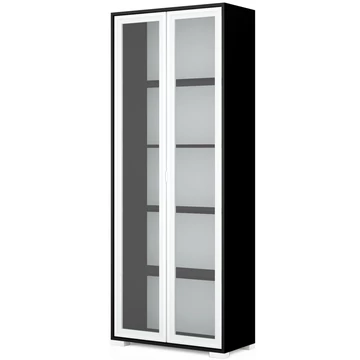 POLLY vitrines polcos elem 80 cm - Matt Fekete / Fehér