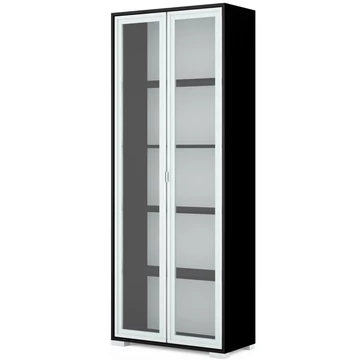 POLLY vitrines polcos elem 80 cm - Matt Fekete / Szürke