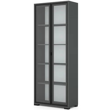 POLLY vitrines polcos elem 80 cm - Matt Sötétszürke / Fekete