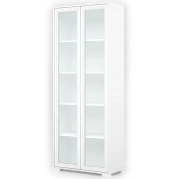 POLLY vitrines polcos elem 80 cm - Rusztik Fehér (Erezett Fehér) / Fehér