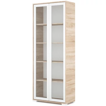 POLLY vitrines polcos elem 80 cm - Sonoma Tölgy / Fehér
