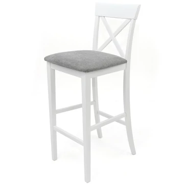 PETRA bárszék - Fehér / Szürke szövet