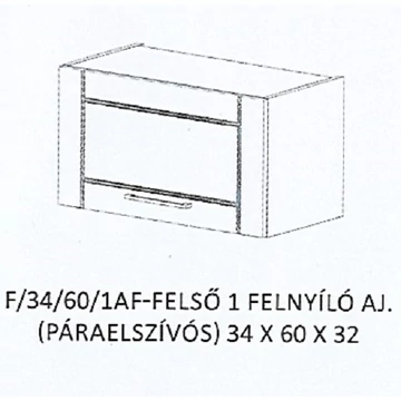 ALÍZ F/34/60/1AF-FELSŐ 1 felnyíló ajtós, PÁRAELSZÍVÓS elem