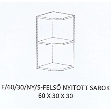 ALÍZ F/60/30/NY/S-FELSŐ nyitott sarok elem