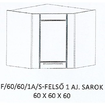 ALÍZ F/60/60/1A/S-FELSŐ 1 ajtós sarok elem - BALOS