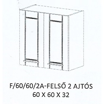 ALÍZ F/60/60/2A-FELSŐ 2 ajtós elem