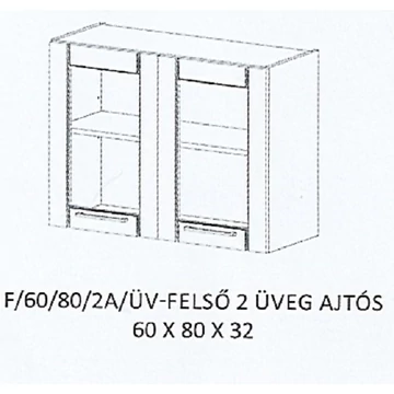 ALÍZ F/60/80/2A/ÜV-FELSŐ 2 üveg ajtós elem