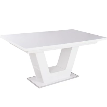 PRÁGA asztal 160(+40)cm - Rusztik Fehér (Erezett Fehér)