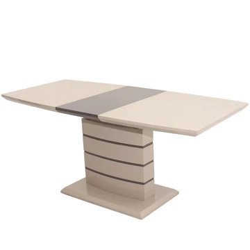 AURÉL asztal 140(+40)cm - Magasfényű Cappuccino / Barna
