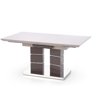 LORD asztal 160(+40)cm - Magasfényű Pezsgő / Barna